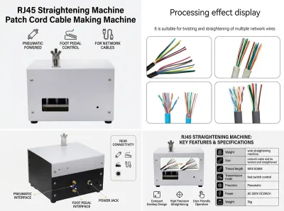 Macchina raddrizzatrice RJ45 Macchina per la produzione di cavi patch JW-P08