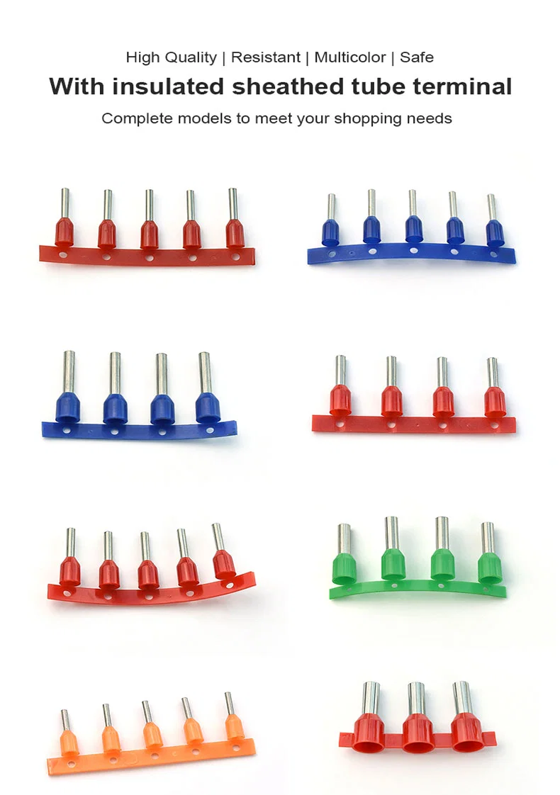 Terminali maschio e femmina con guaina isolata in nylon in ottone Terminale a maniche a bandiera a rotolo, terminale a manicotti, terminale isolato