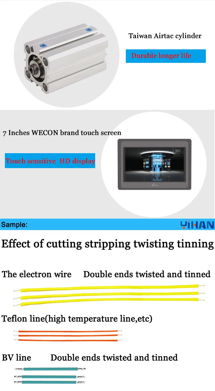 spare part of Wire Cut Strip Twist Dipping Machine, Automatic Cable Stripping Twisting Cutting Tinning Manufacturing Machine, Double Ends Wire Cut Strip Twisting Tinning Machine 