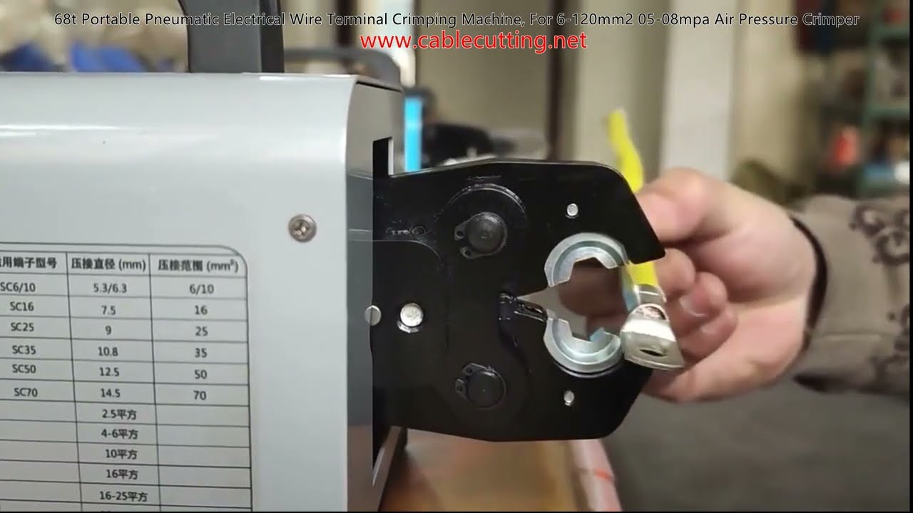 Crimpatrice Pneumatica Portatile 68T per Terminali Cavi Elettrici 6-120mm² (0.5-0.8 MPa) - Soluzione Professionale