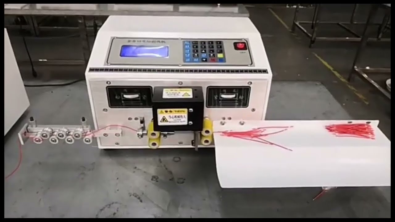Macchina automatica per taglio e spelatura di cavi spessi - Tagliafili e spelafili industriale