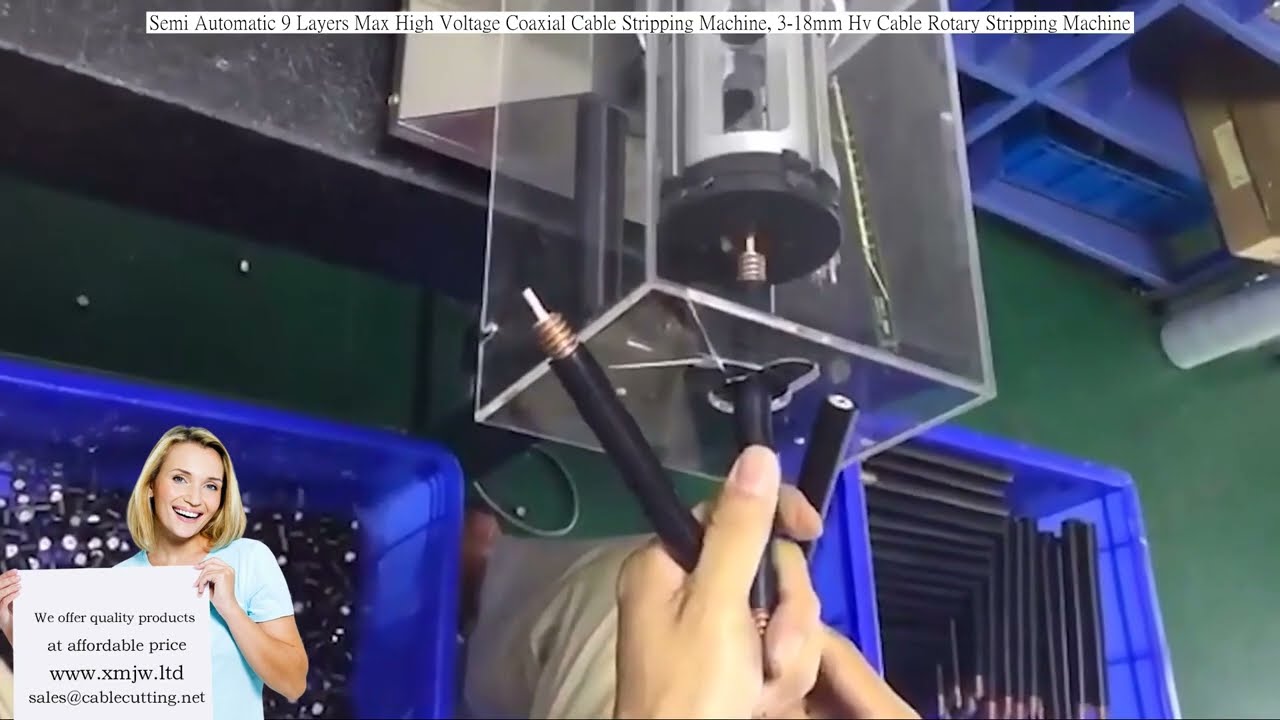 Spelafili Semiautomatico per Cavo Coassiale a 9 Strati, Macchina Rotante per Cavi HV 3-18mm