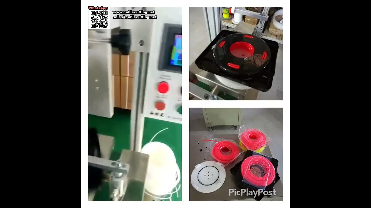 Macchina automatica professionale per avvolgimento blister nella produzione di filo per decespugliatori