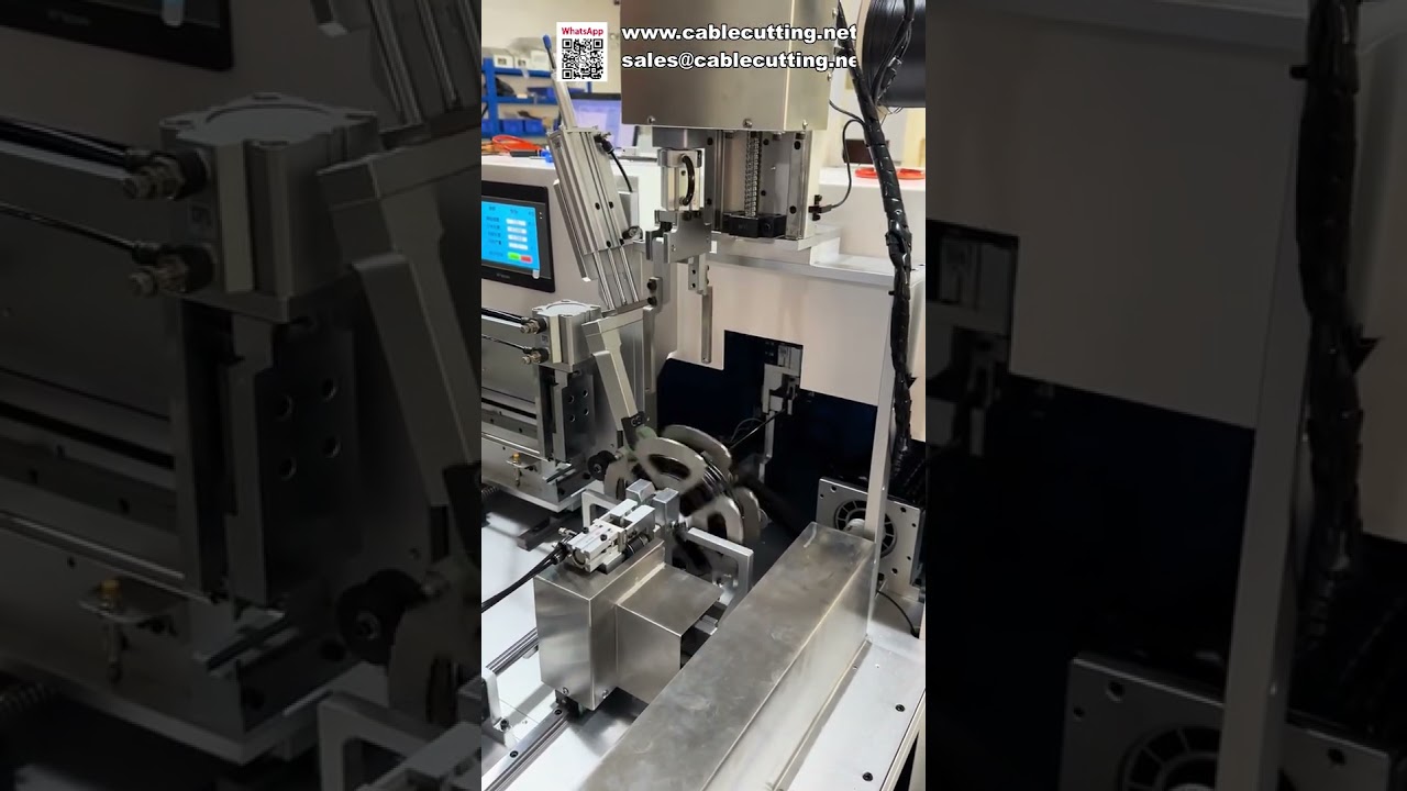 Macchina automatica per conteggio metri, taglio, avvolgimento e legatura fili
