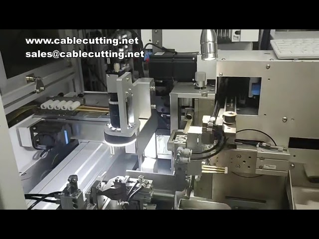 Macchina automatica per foratura gusci in gomma e inserimento terminali stagnati